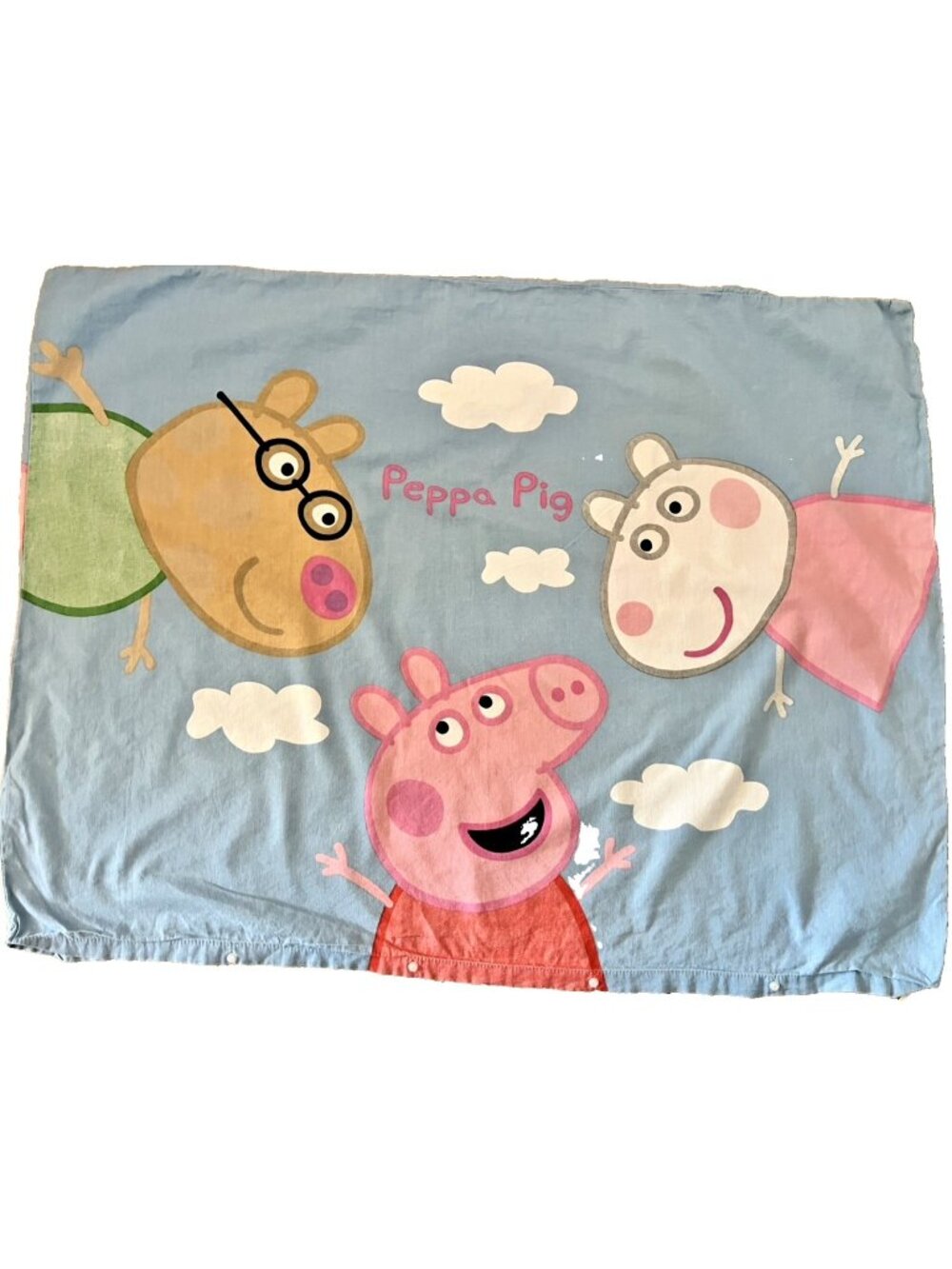 PEPPA PIG XL Pillowcase Reversible 100% Cotton 35”L x 26”W Snap Close Child Bed